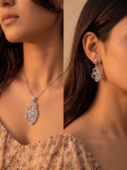Sanvi silver pendant set for women