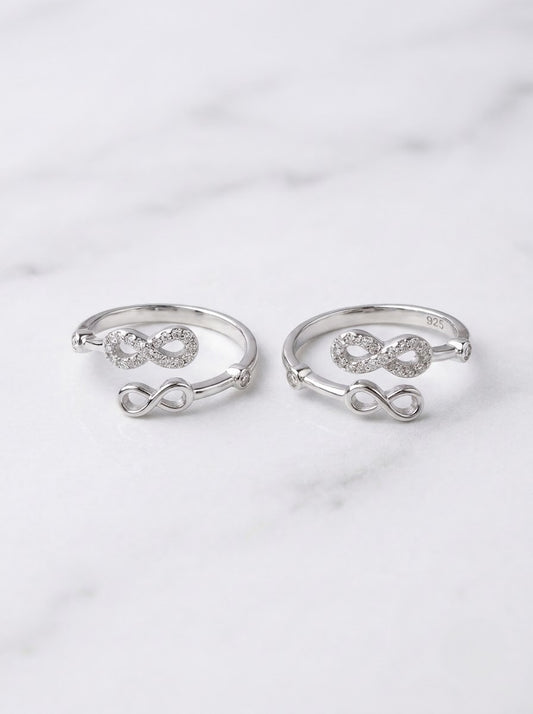 Silver Infinity Loop Toe Ring for women