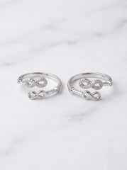 Silver Infinity Loop Toe Ring for women
