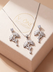 Auravine silver pendant set for women