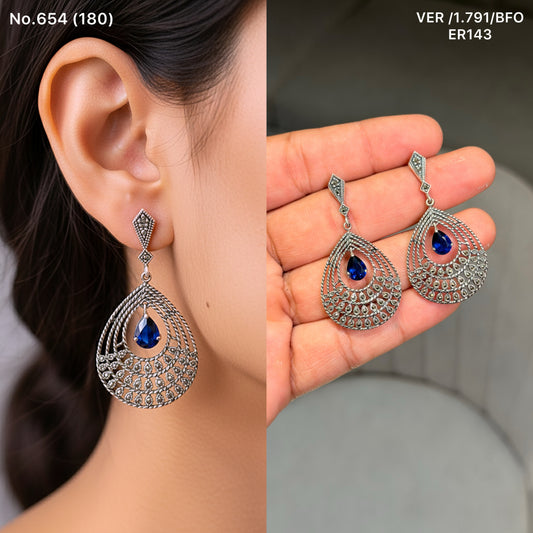 Neelam silver earrings