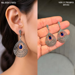 Neelam silver earrings