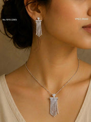 Elite shine silver pendant set for women