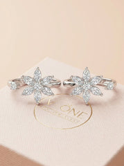 Florashine silver toerings for women
