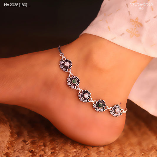 Heavystone couture silver anklet
