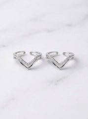 Dazzle curve silver Toering for women