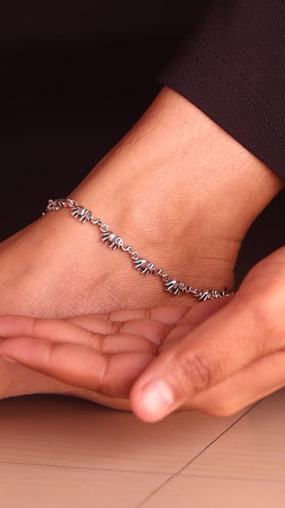 Royal Elephant Silver Payal for Women